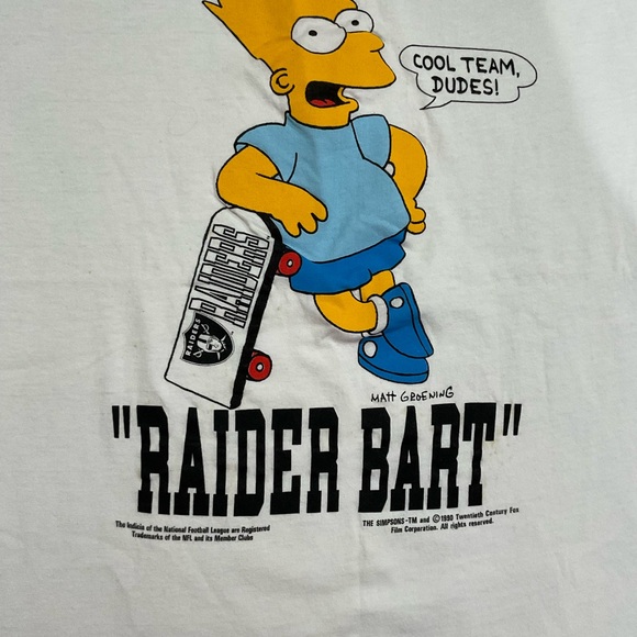 Vintage NFL Los Angeles raiders xl Bart Simpson shirt - Picture 3 of 4